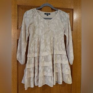 Trixxi Girls Long Sleeve Jacquard Tiered Dress - Sz 8